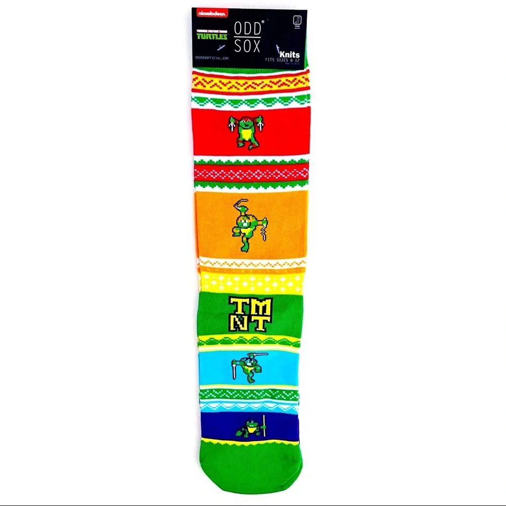 Odd Sox Teenage Mutant Ninja Turtles Crew Socks Mens Womens 80s 90s TMNT Gift